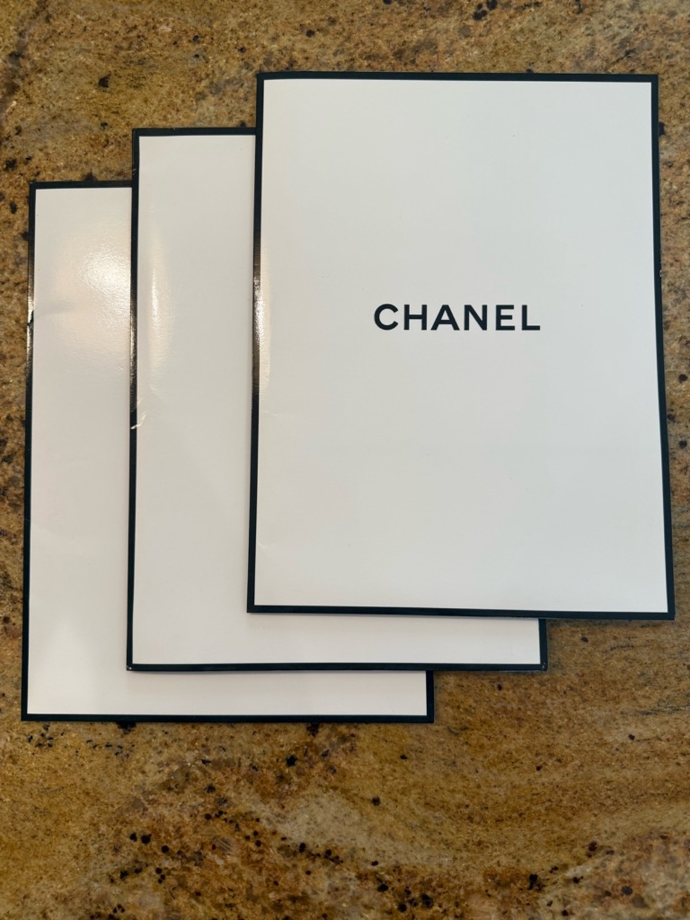 CHANEL Black and White Logo Folder Set of 3